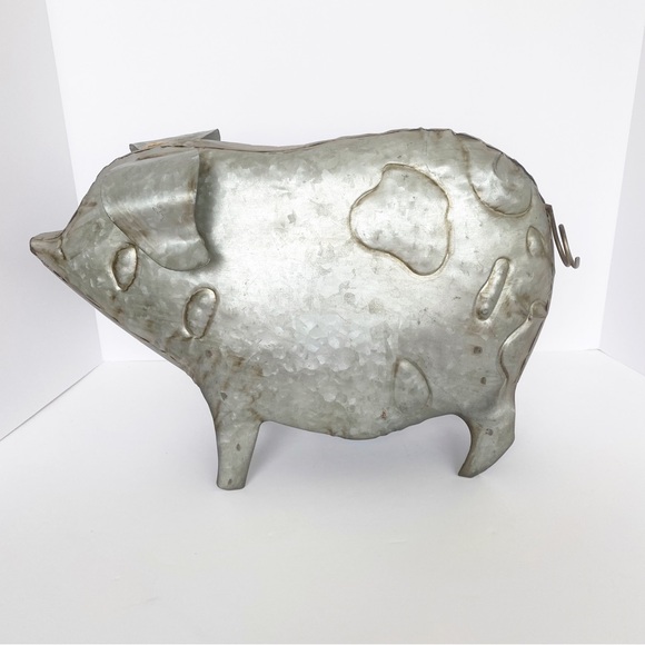 Pig Large Metal Hollow Le Jardin Apropos Home Collection 16.5” MWT Farmhouse - Picture 5 of 12